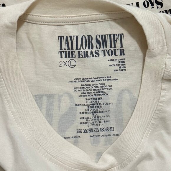 NEW The Eras Tour Through Vancouver Beige Short Sleeve T-Shirt 2XL Taylor Swift - Picture 4 of 6
